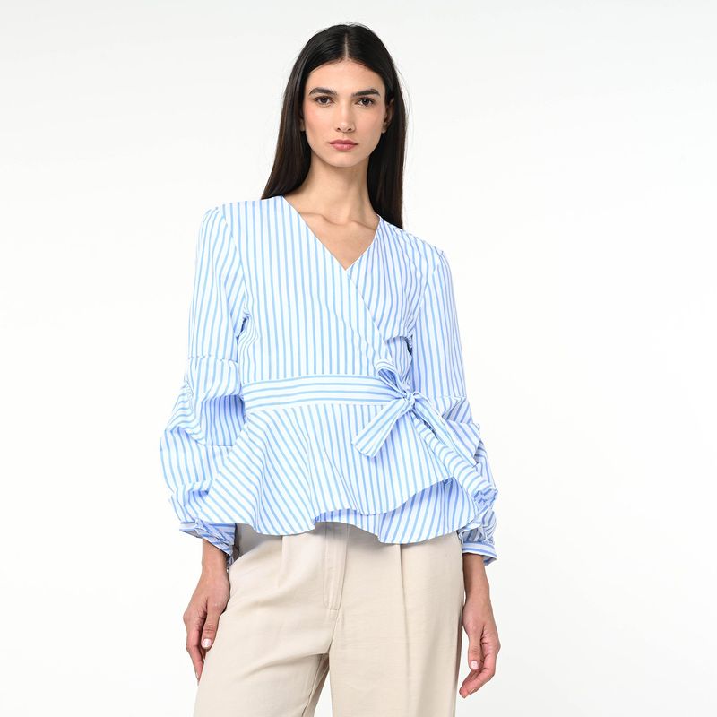 BASEMENT - Blusa Mujer Manga larga de Algodón Basement