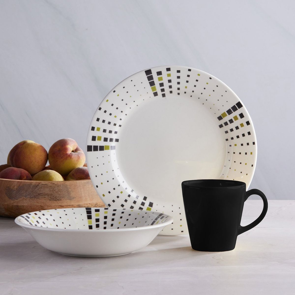 CORONA - Vajilla Corona: 4 puestos 12 piezas Malaya