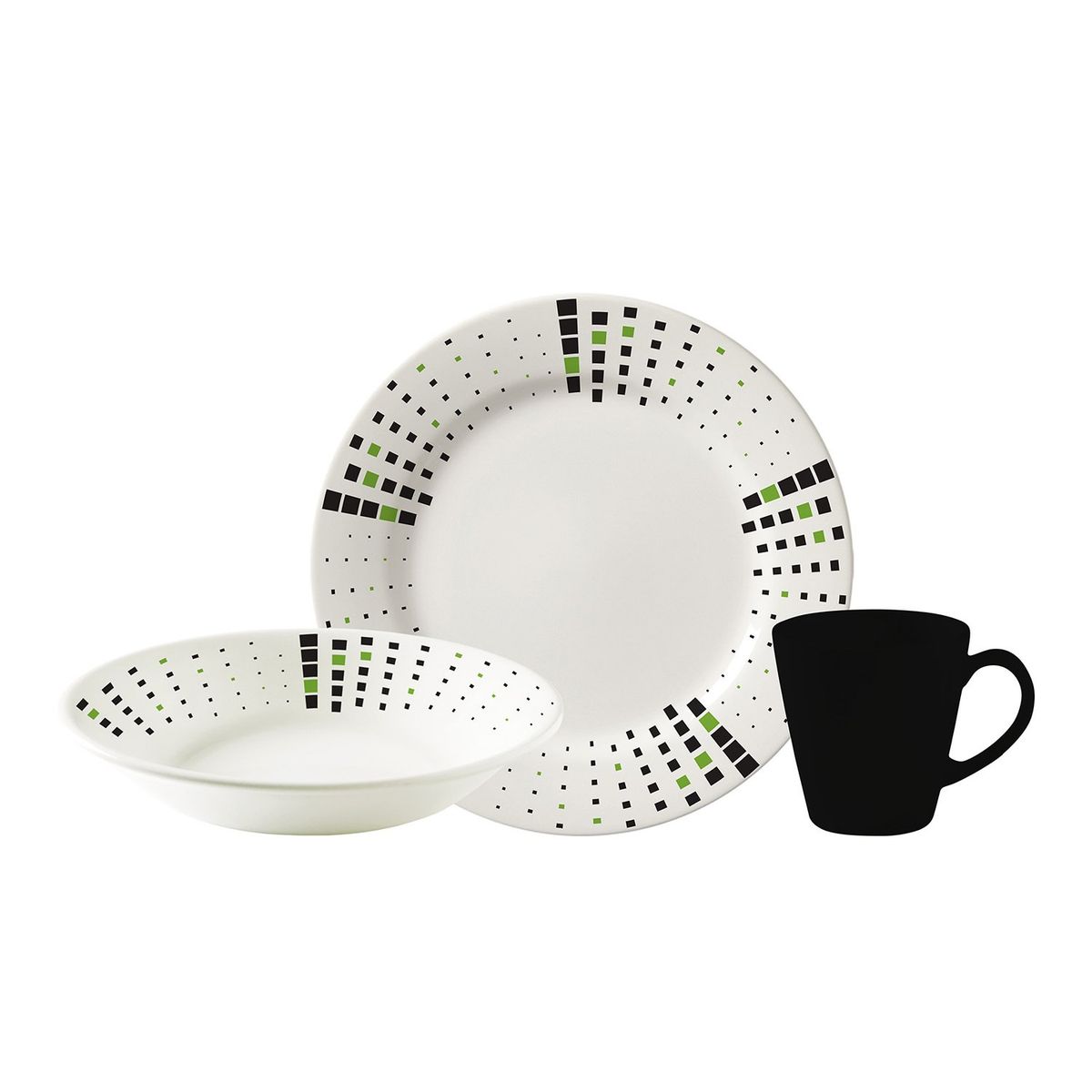 CORONA - Vajilla Corona: 4 puestos 12 piezas Malaya