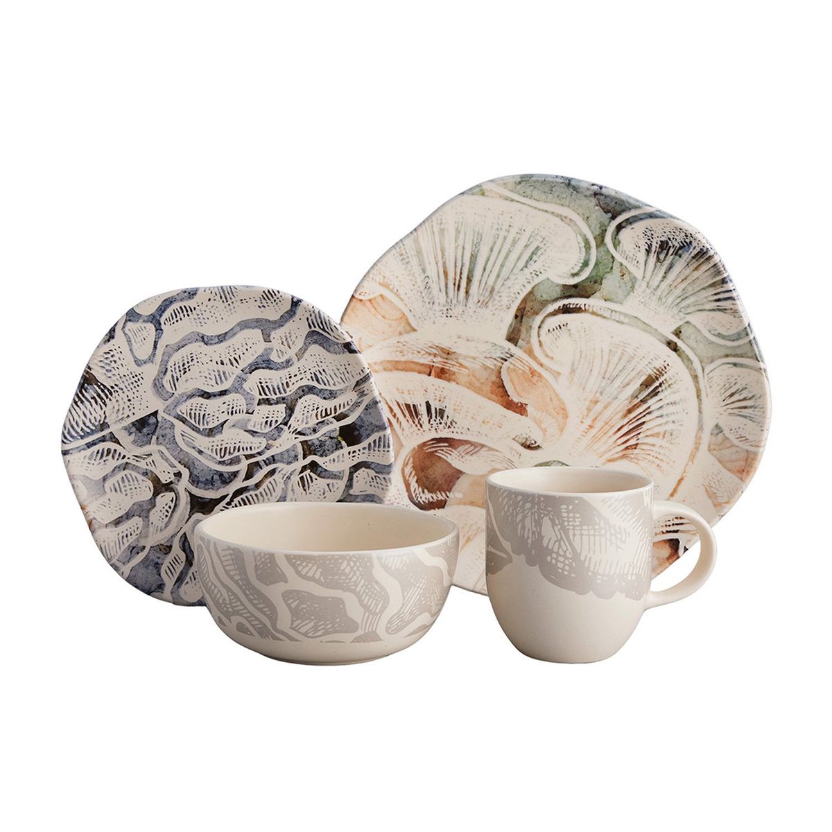 CORONA - Vajilla Corona: 4 puestos 16 piezas Ziba