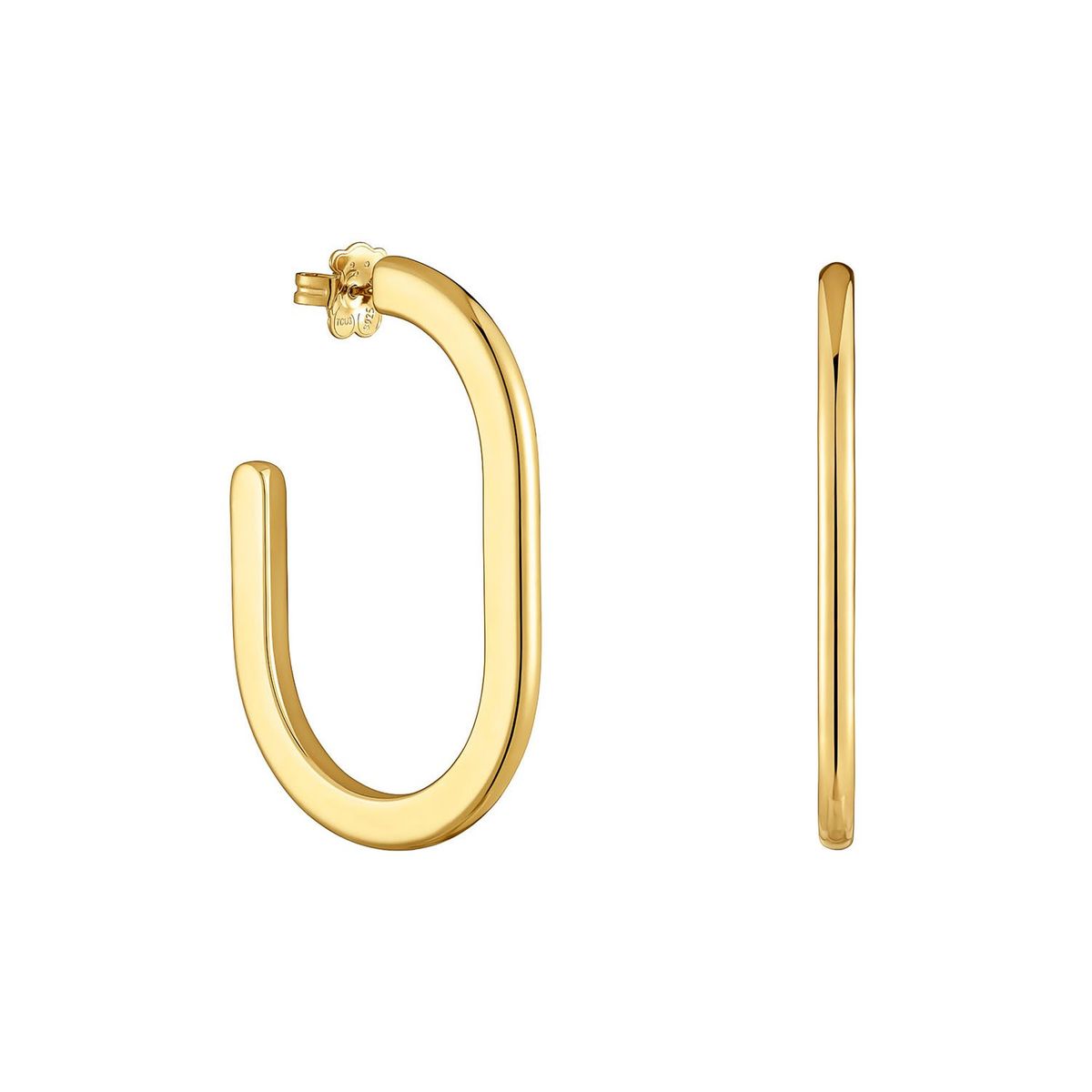 TOUS - Aretes de aro largos con baño de oro 18 kt sobre plata Line