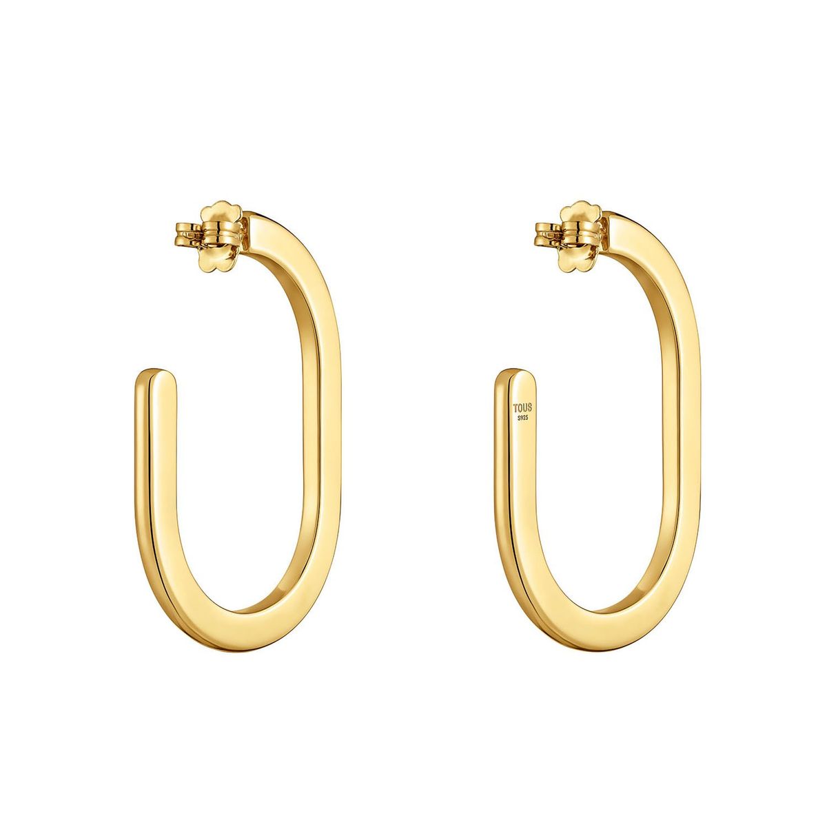 TOUS - Aretes de aro largos con baño de oro 18 kt sobre plata Line