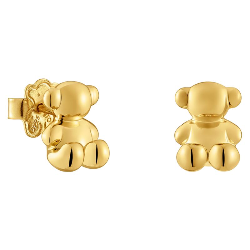 TOUS - Aretes oso con baño de oro 18 kt sobre plata 10 mm Bold Bear