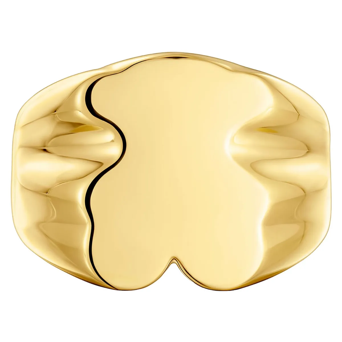 TOUS - Anillo sello oso 15 mm con baño de oro 18 kt sobre plata Sweet Dolls