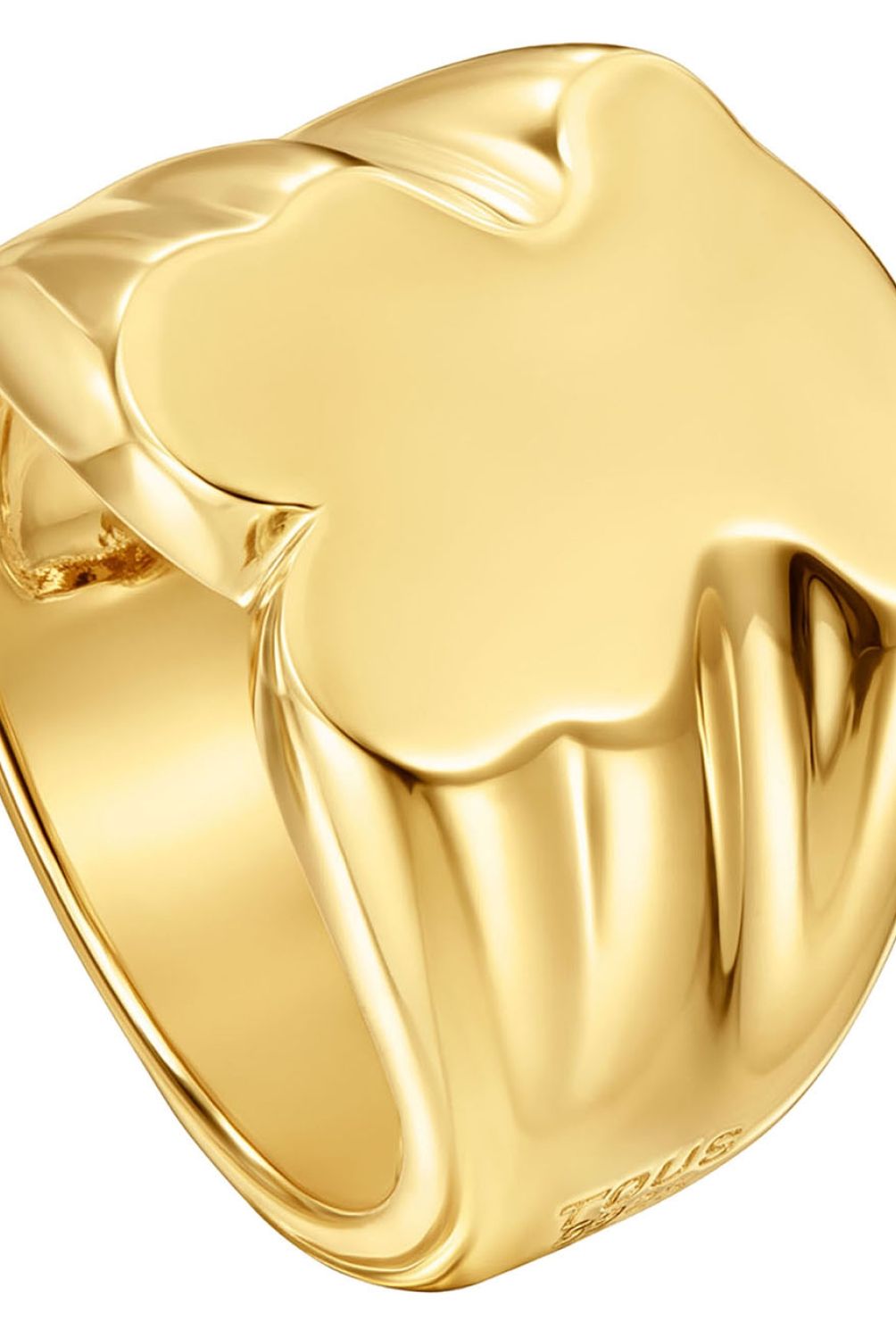 TOUS - Anillo sello oso 15 mm con baño de oro 18 kt sobre plata Sweet Dolls