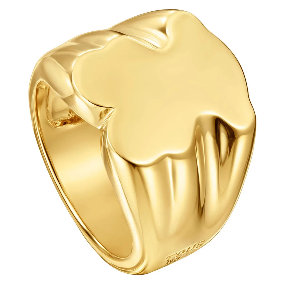TOUS - Anillo sello oso 15 mm con baño de oro 18 kt sobre plata Sweet Dolls