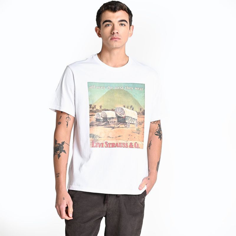 LEVIS - Camiseta Hombre Con Estampado Recto de Algodón Levis