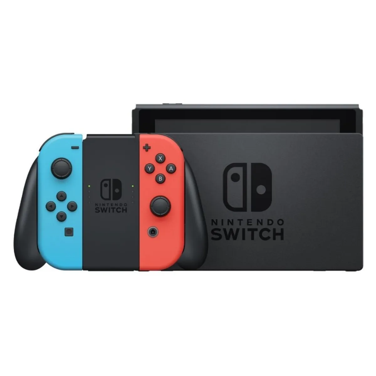 NINTENDO - Consola Nintendo Switch | Incluye Juego Mario Kart 8 Deluxe + 3 Meses Suscripción Nintendo Online | 2 Joy-Con Neon, Rojo y Azul | 32GB de almacenamiento