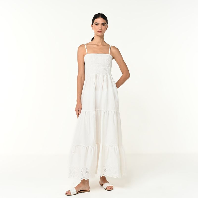 BASEMENT - Vestido Mujer Largo de Algodón Basement