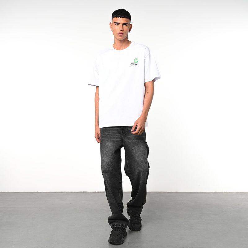 BEARCLIFF - Camiseta Hombre Manga corta con Estampado Oversize de Algodón Bearcliff
