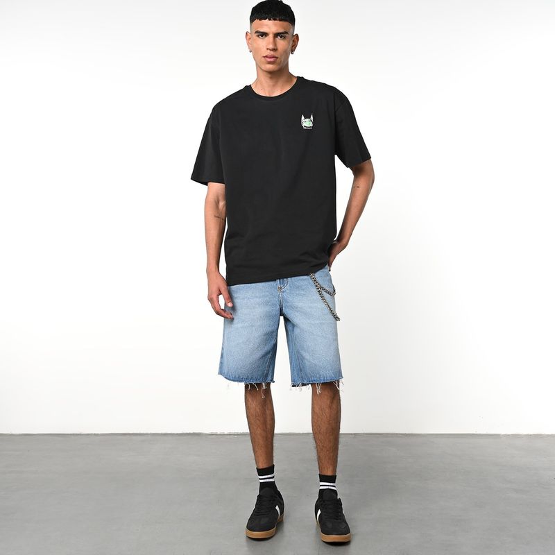 BEARCLIFF - Camiseta Hombre Manga corta con Estampado Oversize de Algodón Bearcliff
