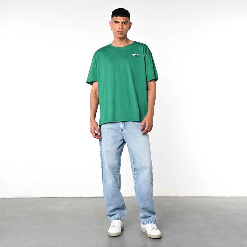BEARCLIFF - Camiseta Hombre Manga corta con Estampado Oversize de Algodón Bearcliff