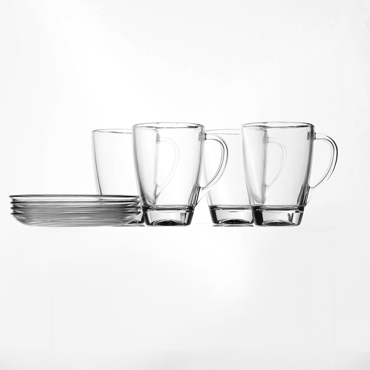 CRISTAR - SET X 8 MUG Y PLATO CAFÉ PERGAMINO