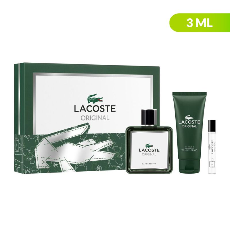 LACOSTE - Set de Perfume Hombre LACOSTE ORIGINAL CF EDP incluye: 3 productos