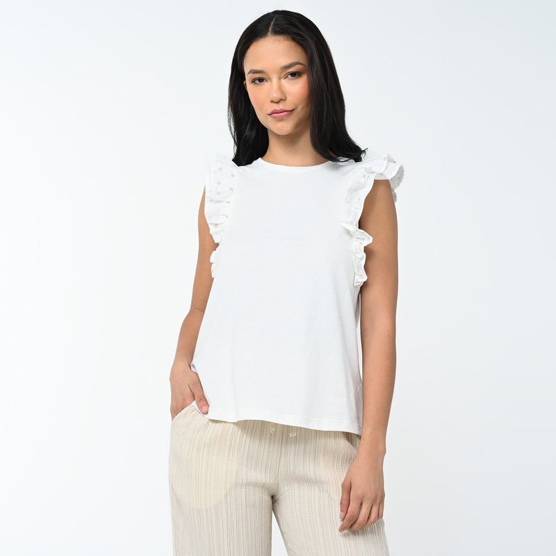 UNIVERSITY CLUB - Blusa Mujer Sin mangas de Algodón University Club