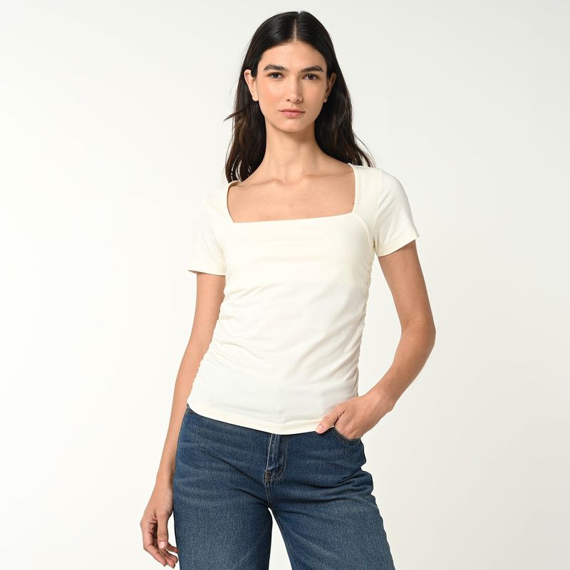 UNIVERSITY CLUB - Blusa Mujer Manga corta de Algodón University Club
