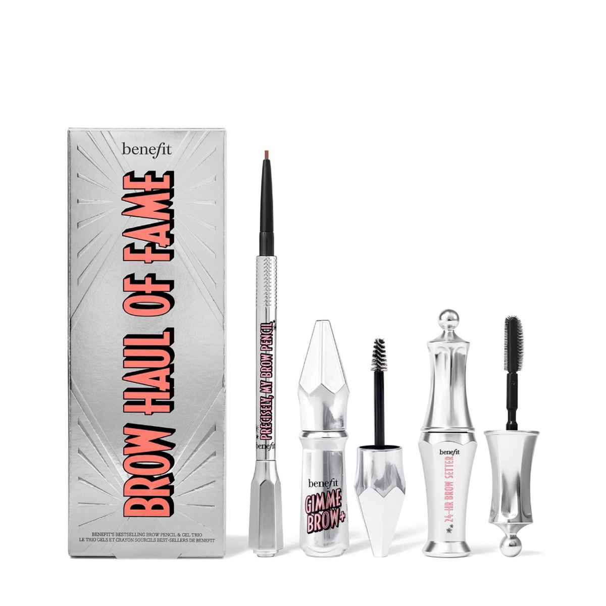BENEFIT - Kit lápiz de cejas + gel voluminizador de cejas + gel fijador de cejas Benefit Brow Haul of fame