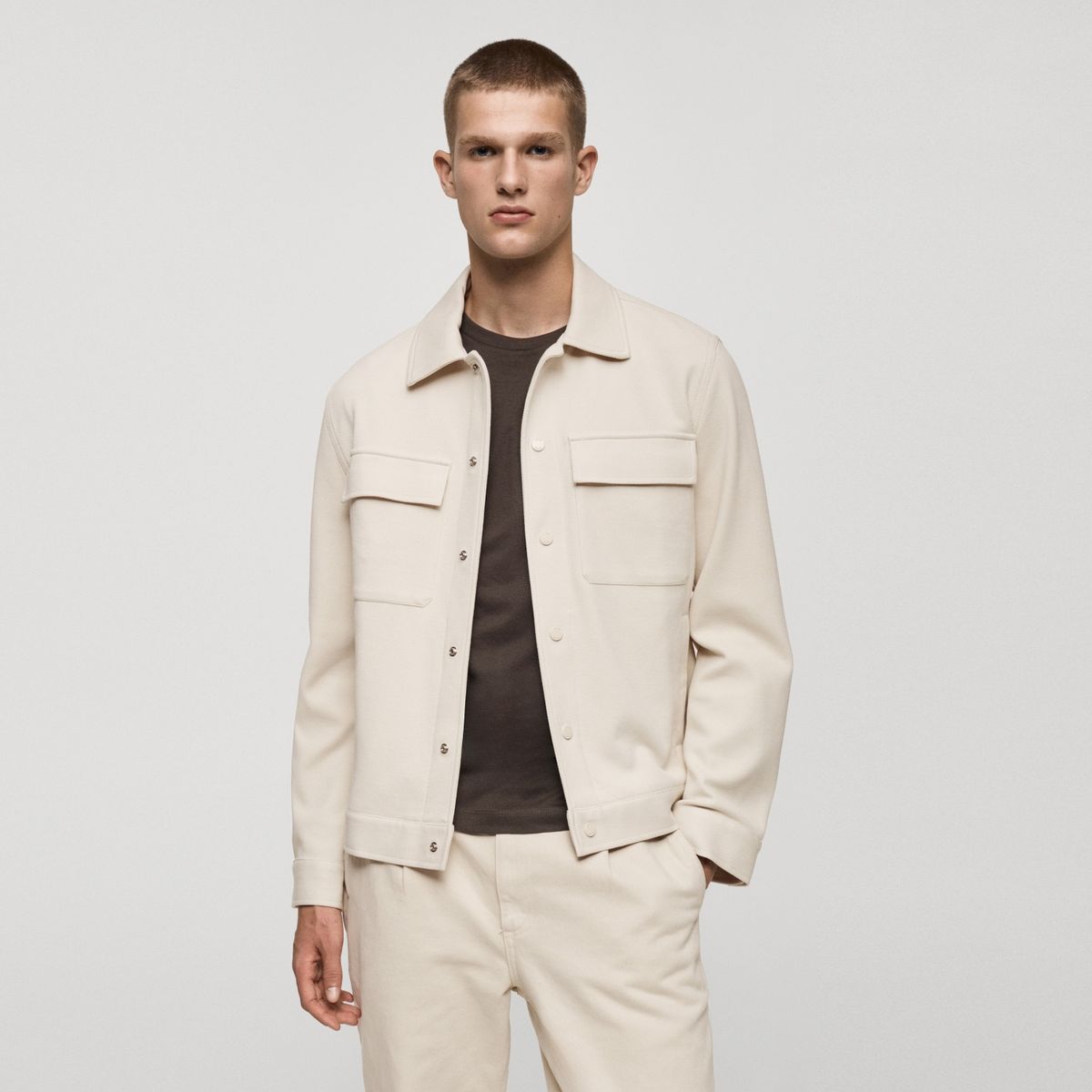 MANGO - Sobrecamisa Hombre de Algodón Mango