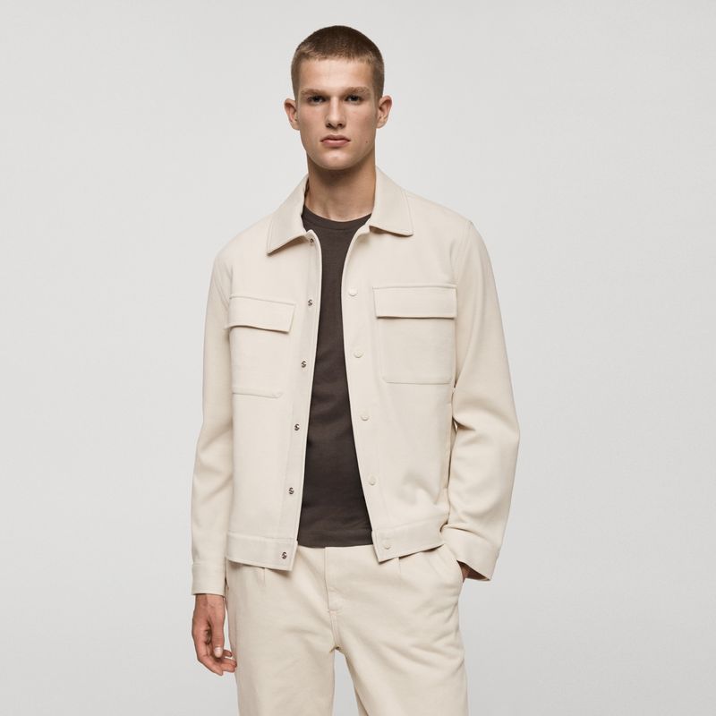 MANGO - Sobrecamisa Hombre de Algodón Mango
