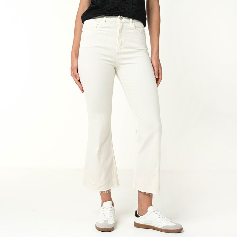 UNIVERSITY CLUB - Jean Flare Mujer Tiro medio de Algodón University Club