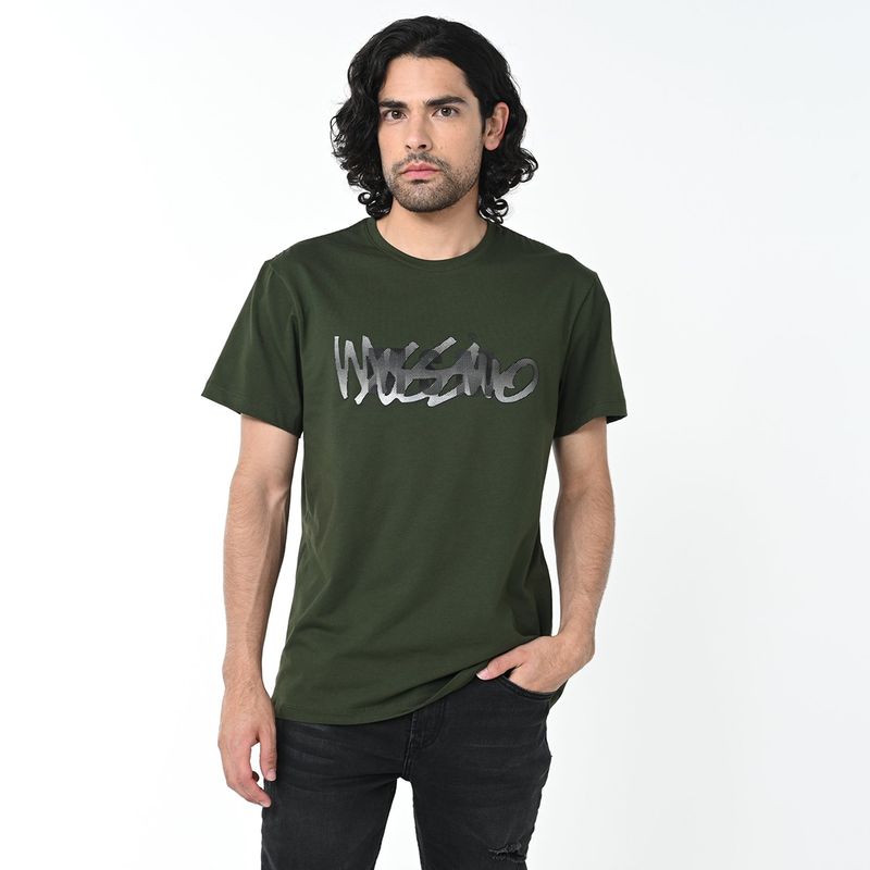 MOSSIMO - Camiseta Hombre Manga corta con Estampado de Algodón Mossimo