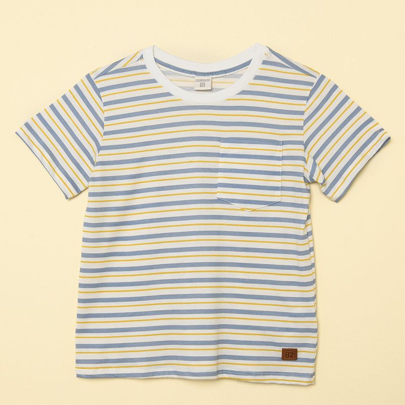 CONIGLIO - Camiseta Niño de Rayas Manga corta Algodón Coniglio
