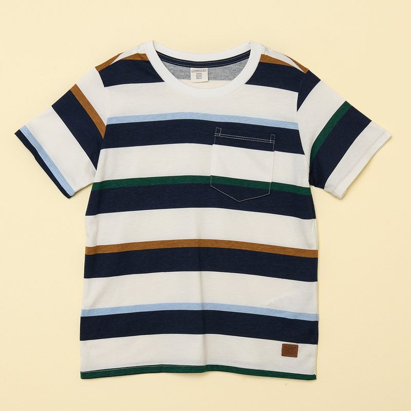 CONIGLIO - Camiseta Niño de Rayas Manga corta Algodón Coniglio