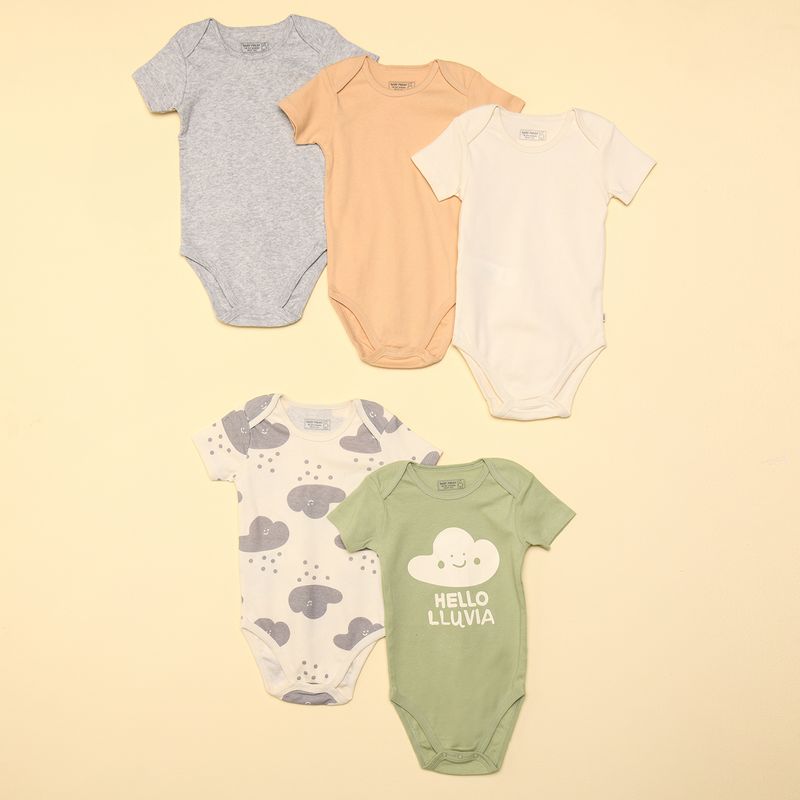 BABY FRESH - Body Unisex Pack de 5 unidades Algodón Baby Fresh