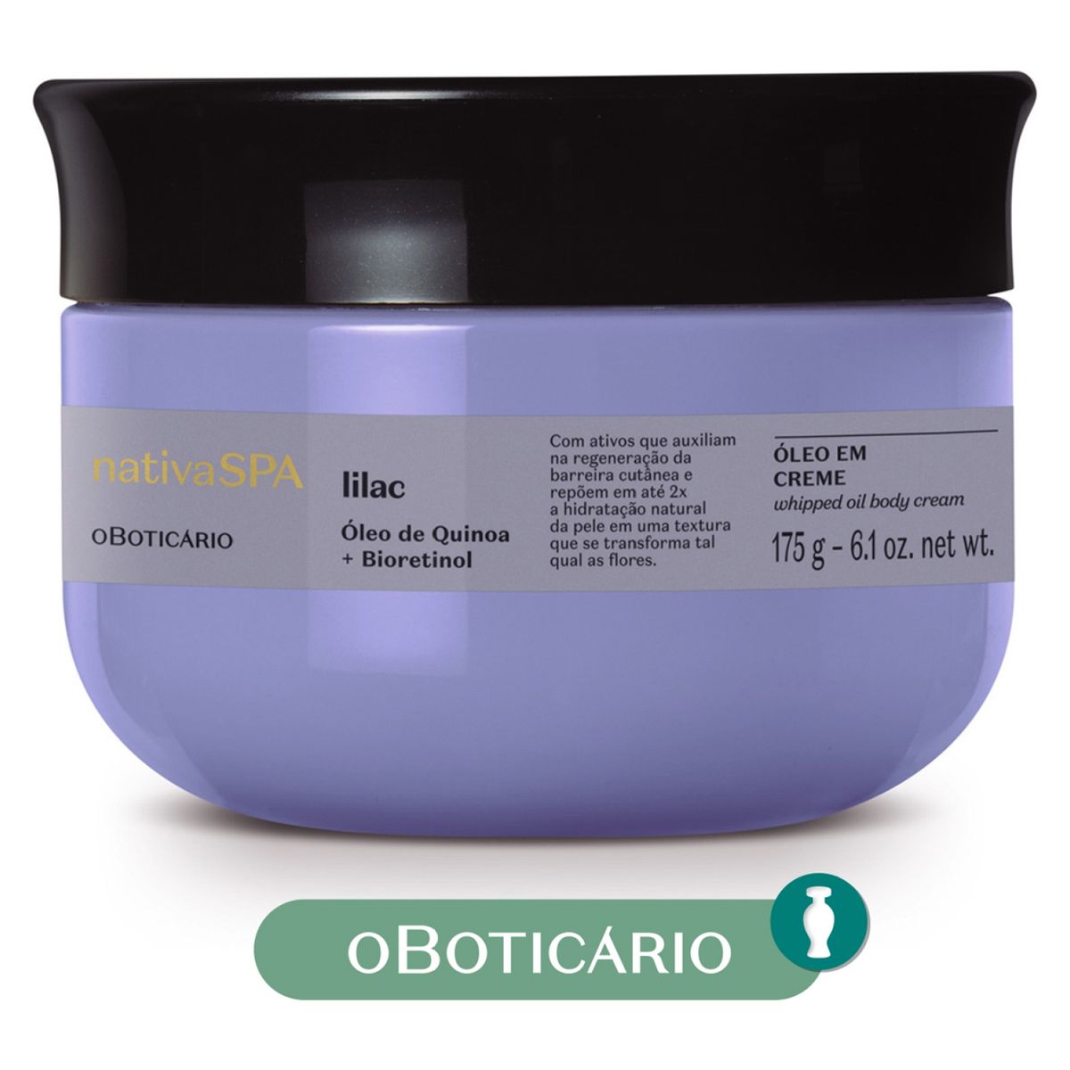 NATIVA SPA - Hidratante corporal CREME ÓLEO CORPORAL LILAC Nativa Spa O Boticario Para Piel Normal 200 g 