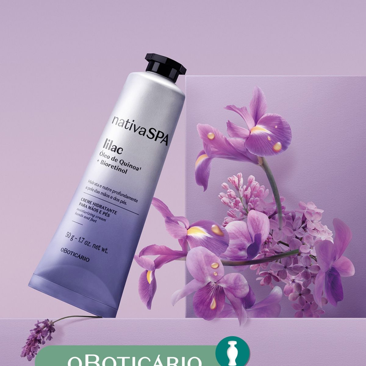NATIVA SPA - Hidratante corporal CREME MÃOS E PÉS LILAC Nativa Spa O Boticario Para Todo tipo de piel 75 g 