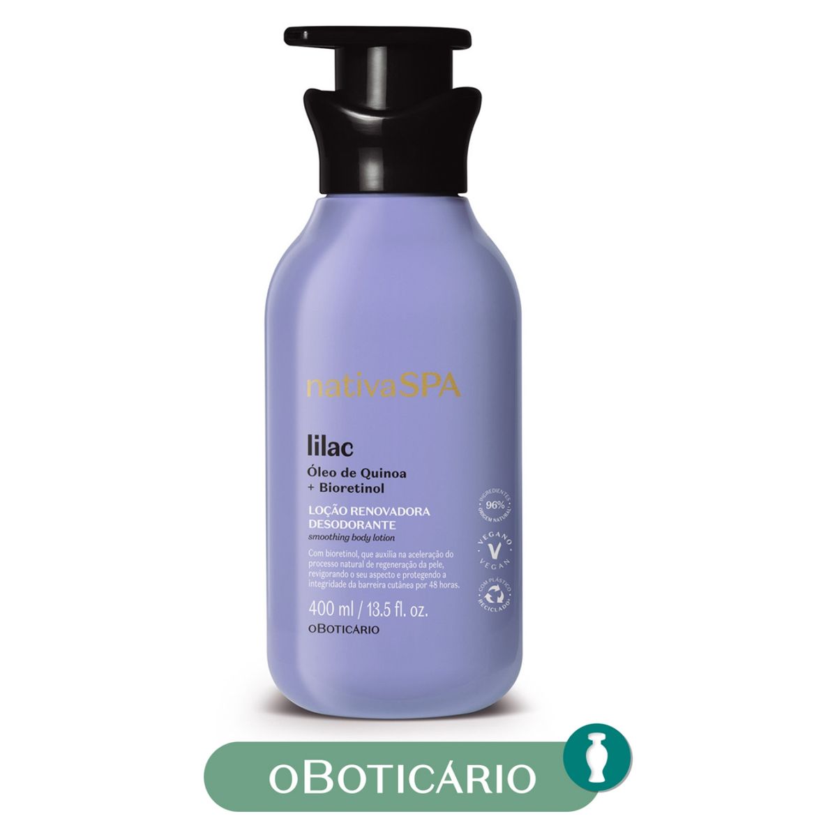 NATIVA SPA - Hidratante corporal LOÇÃO HIDRATANTE CORPORAL LILAC Nativa Spa O Boticario Para Todo tipo de piel 400 ml 