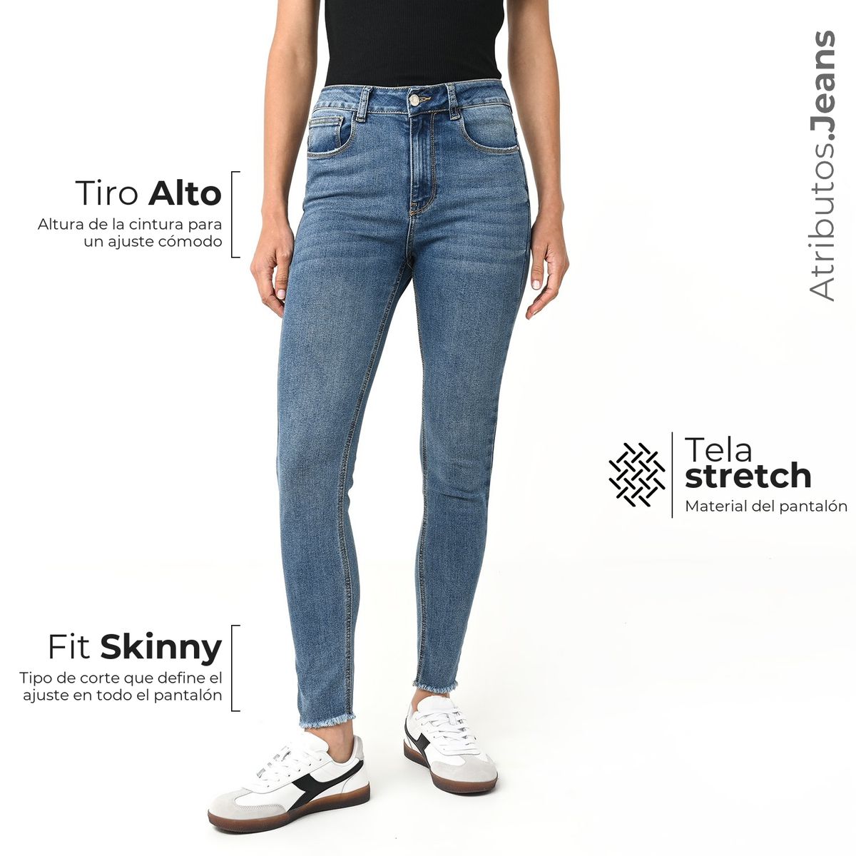 BASEMENT - Jean Skinny Mujer Tiro alto Basement