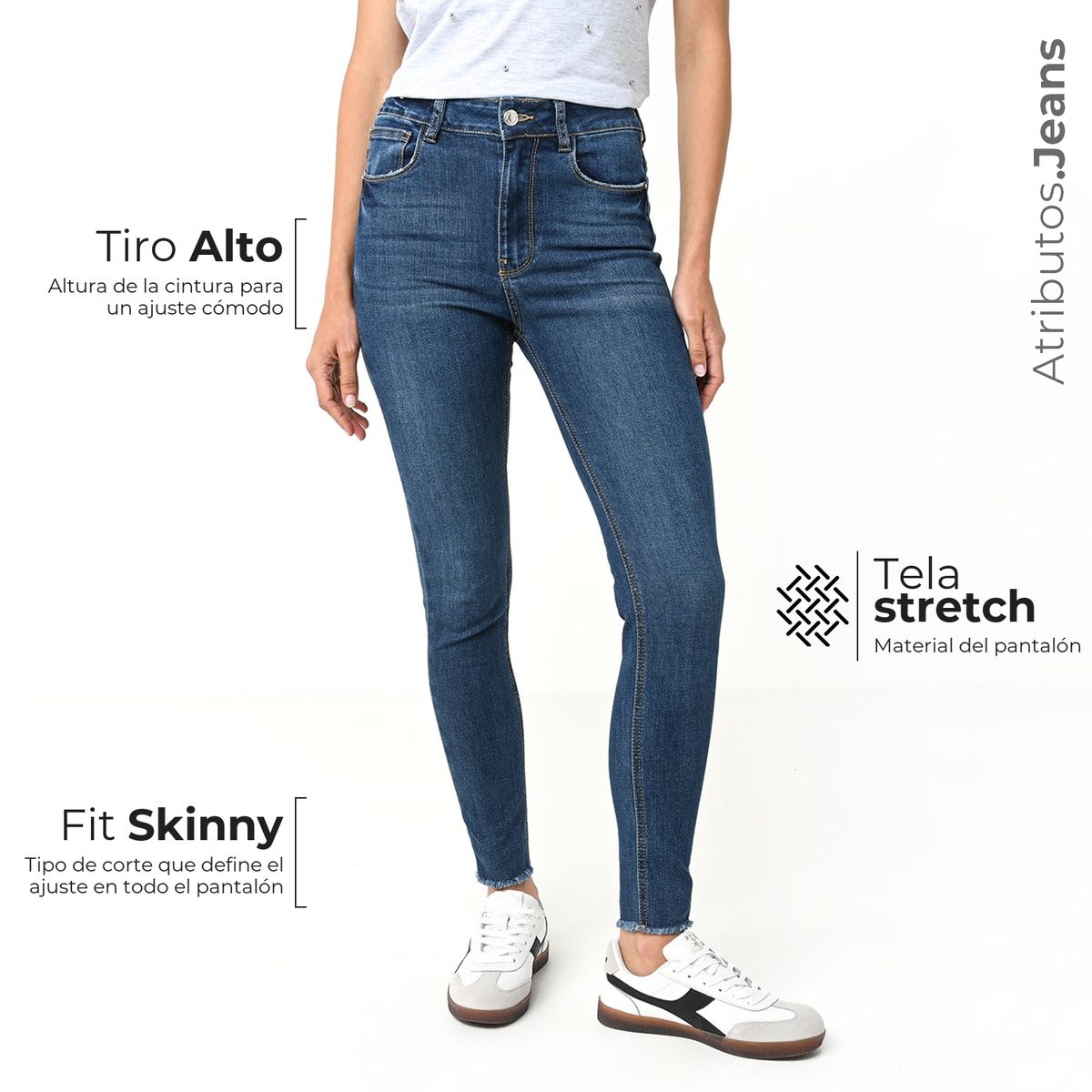 BASEMENT - Jean Skinny Mujer Tiro alto Basement