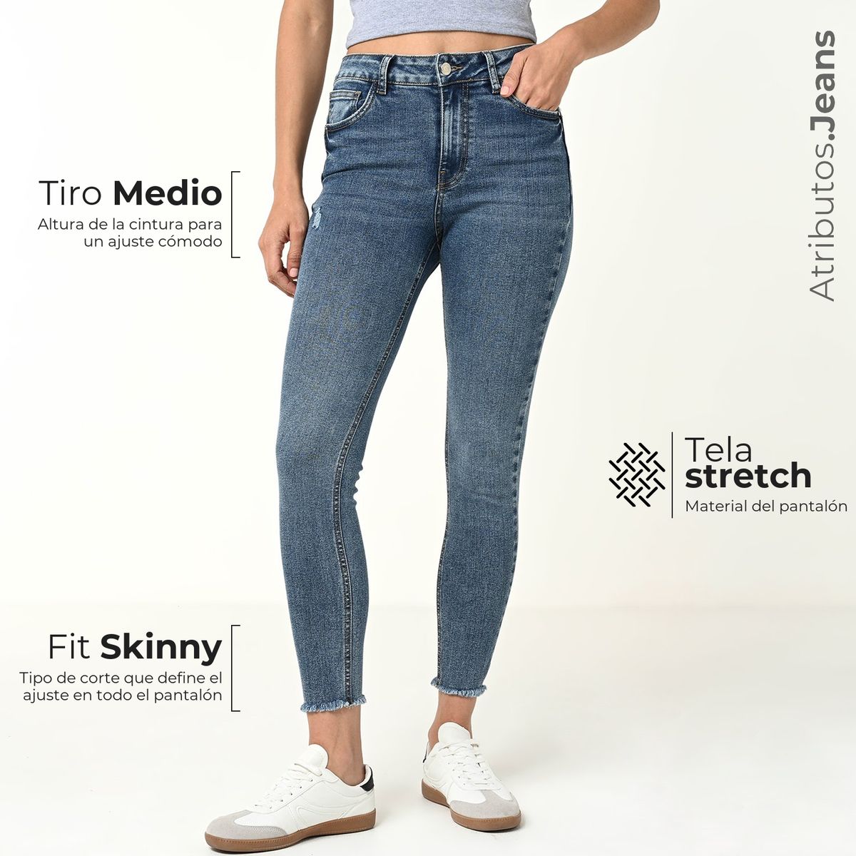 BASEMENT - Jean Skinny Mujer Tiro medio Basement