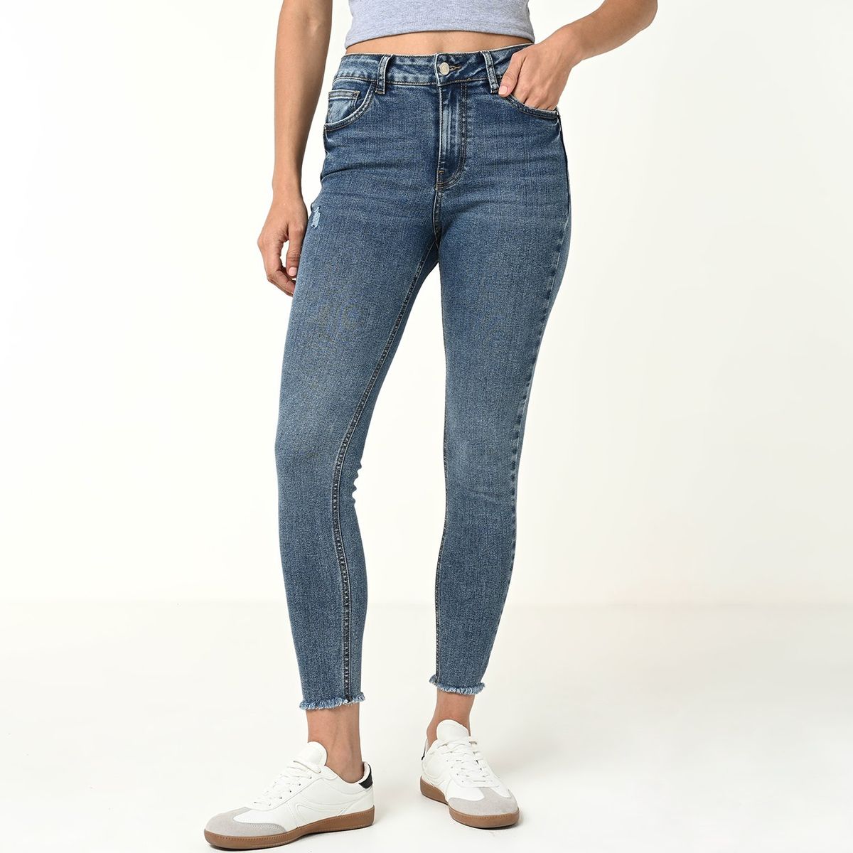 BASEMENT - Jean Skinny Mujer Tiro medio Basement