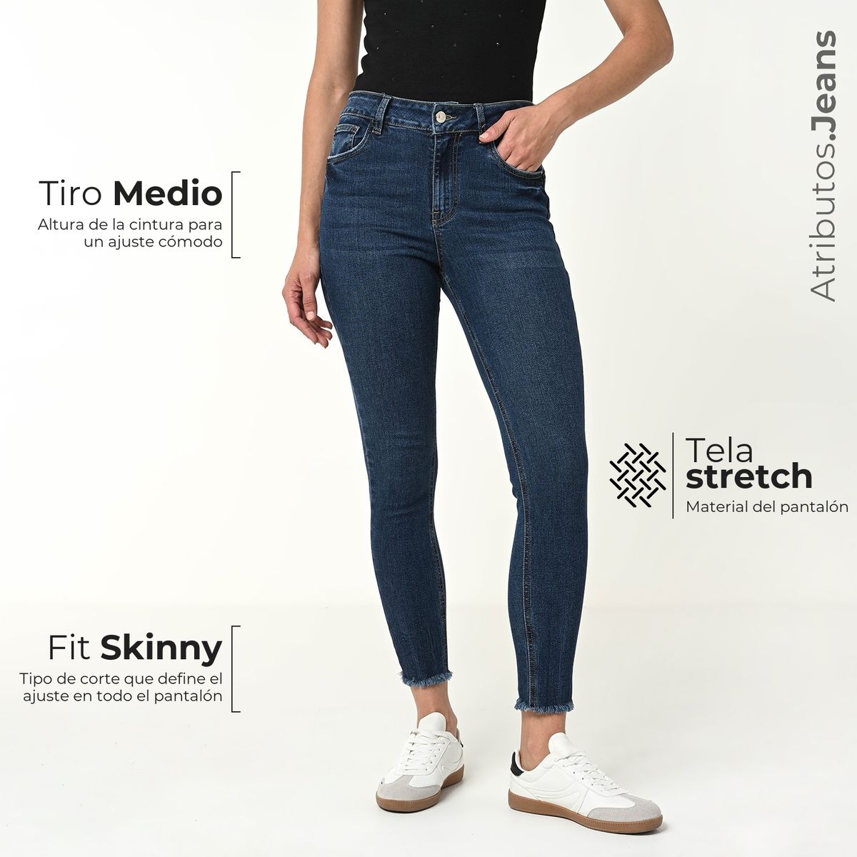 BASEMENT - Jean Skinny Mujer Tiro medio Basement