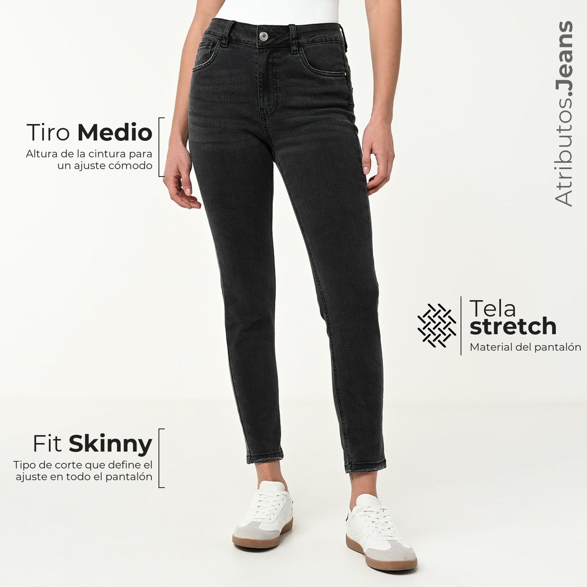 BASEMENT - Jean Skinny Mujer Tiro medio Basement