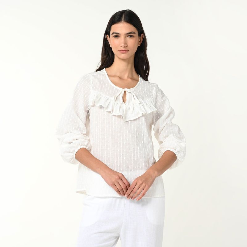 UNIVERSITY CLUB - Blusa Mujer Manga larga de Algodón University Club