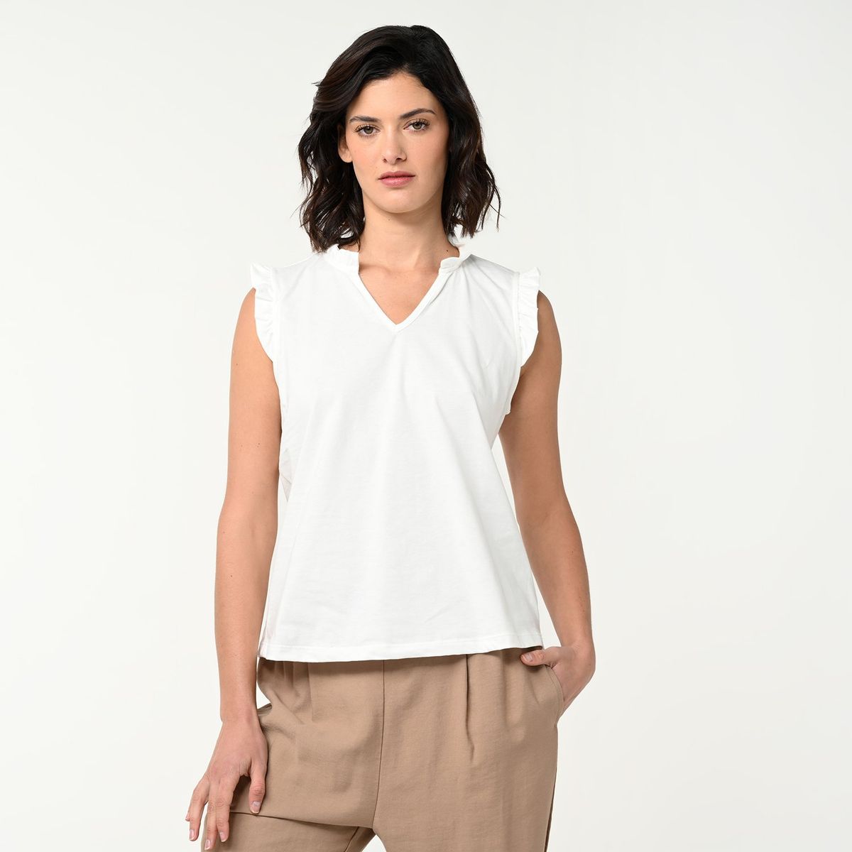 UNIVERSITY CLUB - Blusa Mujer Sin mangas de Algodón University Club Regular fit