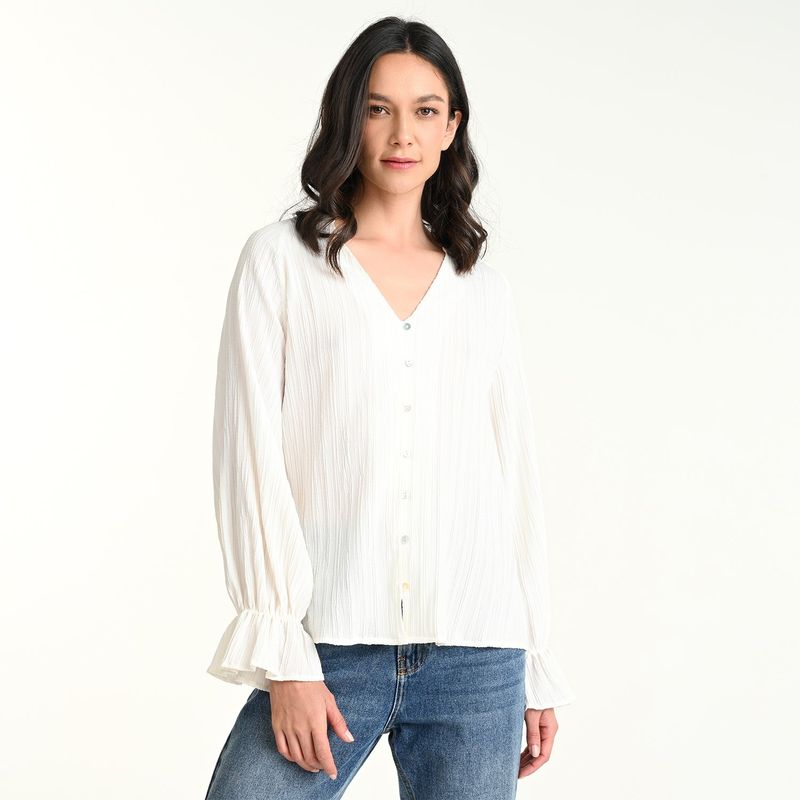 UNIVERSITY CLUB - Blusa Mujer Manga larga globo University Club