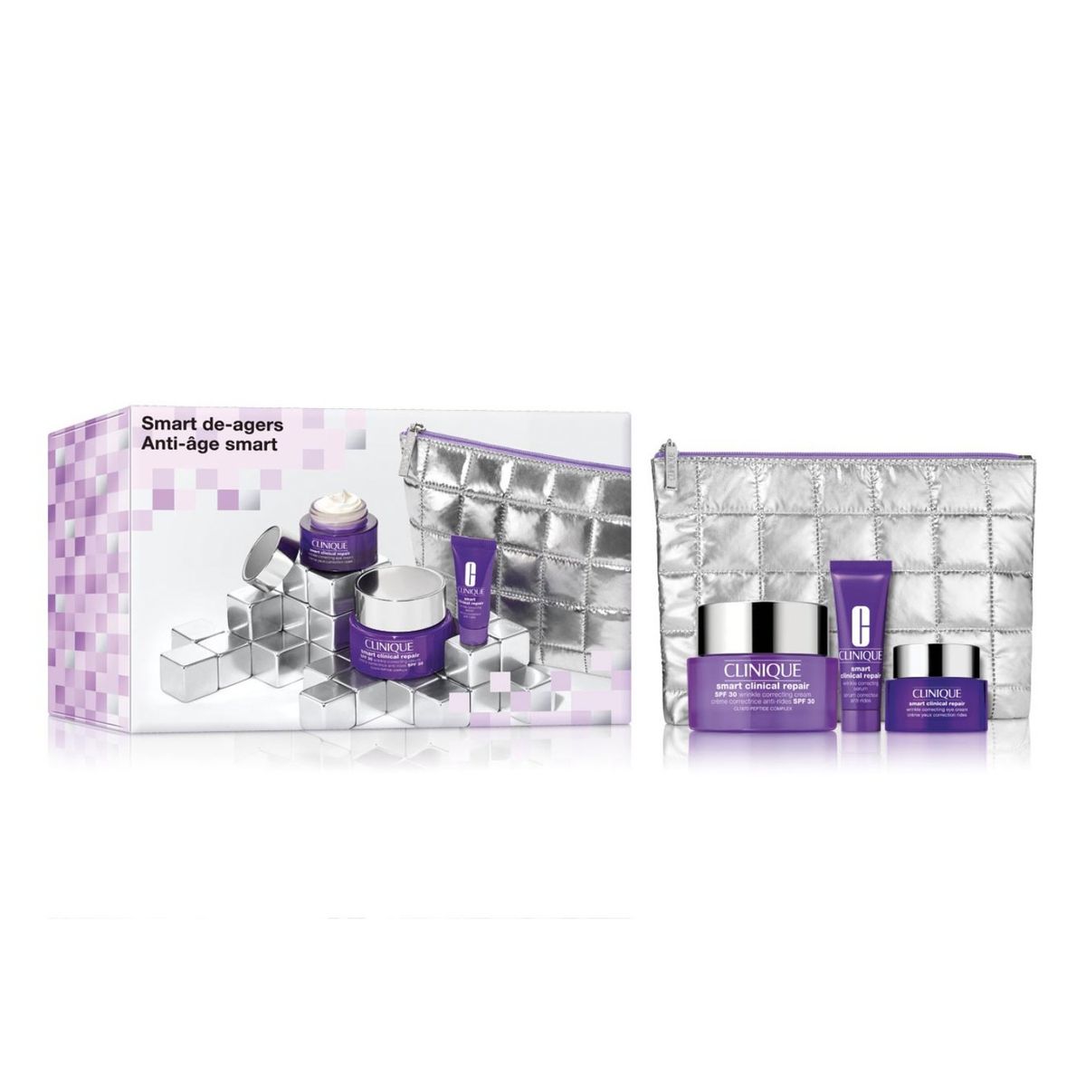 CLINIQUE - Tratamientos antiedad SET SMART MOISTURIZER VALUE Clinique Incluye: Smart Clinical Repair Cream SPF 30 50ml + Smart Clinical Repair Eye Cream 15ml + Smart Clinical Repair Serum 10 (Tube)