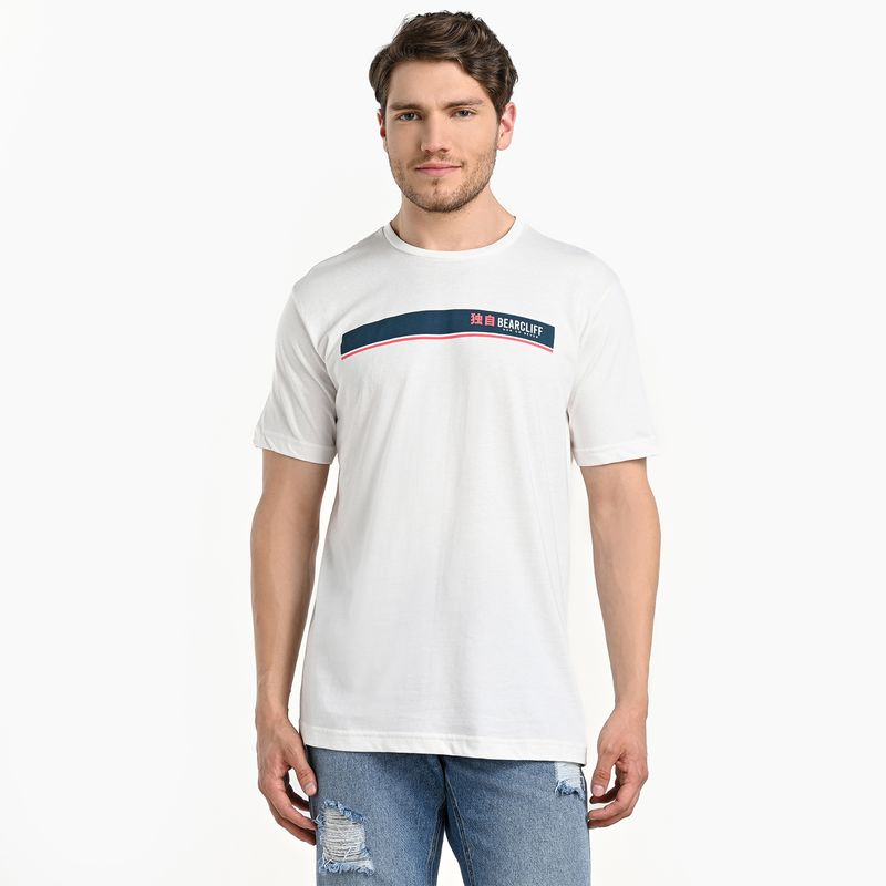 BEARCLIFF - Camiseta Hombre Manga corta con Estampado de Algodón Bearcliff