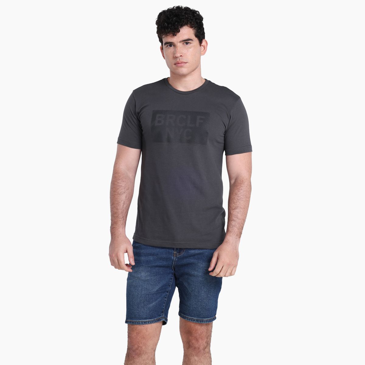 BEARCLIFF - Camiseta Hombre Manga corta con Estampado de Algodón Bearcliff