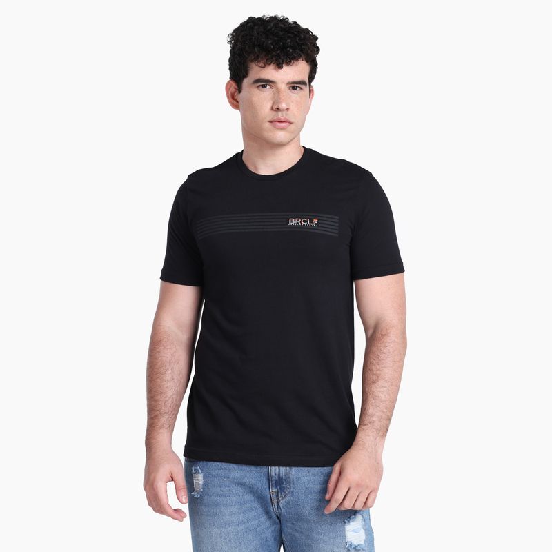 BEARCLIFF - Camiseta Hombre Manga corta con Estampado de Algodón Bearcliff