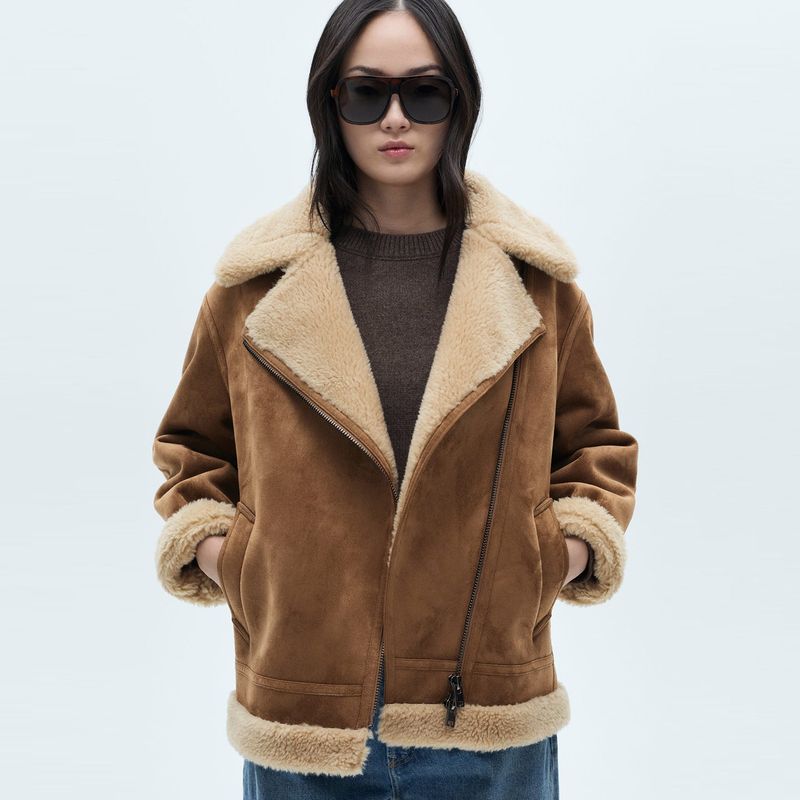 MANGO - Chaqueta Ovejera Mujer Oversize MANGO