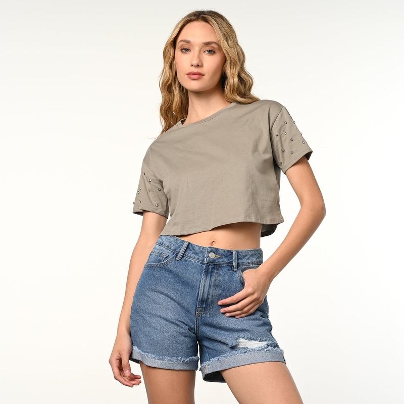 DENIMLAB - Camiseta Mujer Manga corta de Algodón Denimlab