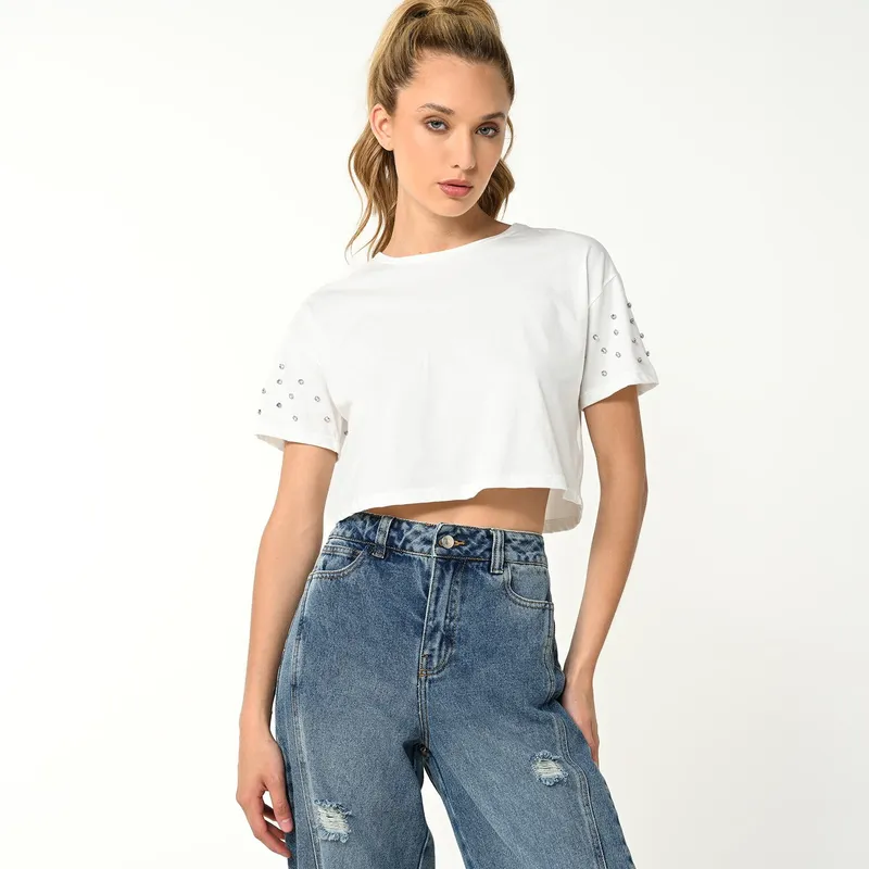 DENIMLAB - Camiseta Mujer Manga corta de Algodón Denimlab