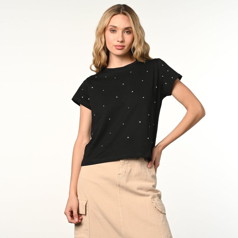 DENIMLAB - Camiseta Mujer Manga corta de Algodón Denimlab