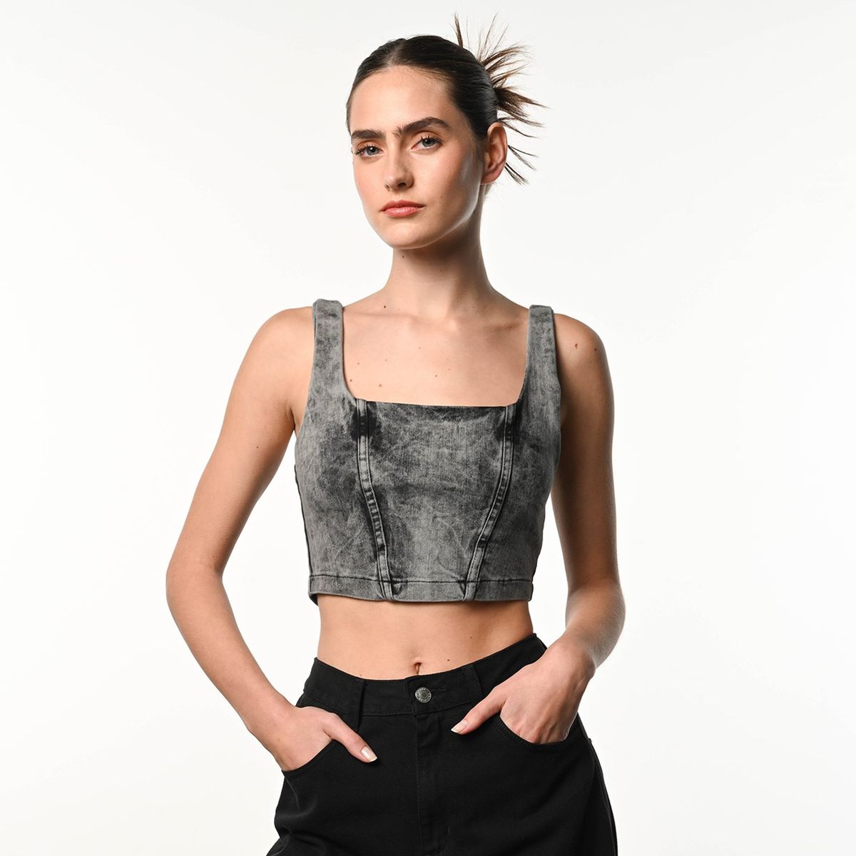 DENIMLAB - Top Mujer Sin mangas de Algodón Denimlab