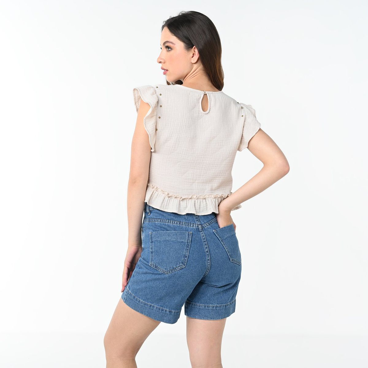 DENIMLAB - Blusa Mujer Manga corta de Algodón Denimlab 